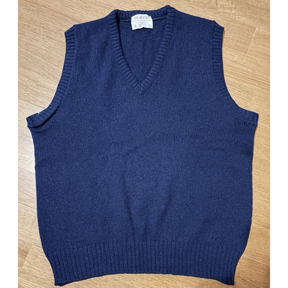 Vintage THE MOORS Lord Jeff 100% Shetland Wool Pullover Vest Men's Large USA EUC